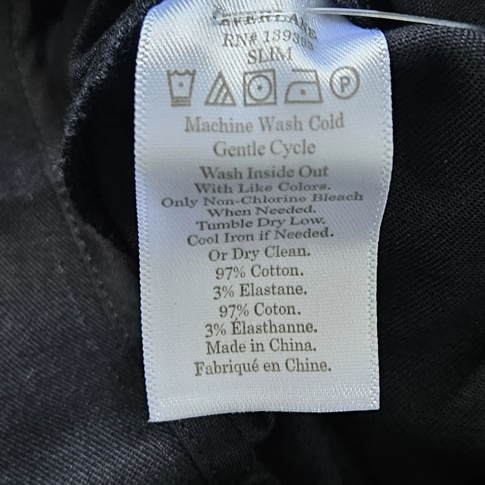 Everlane Pants Mens 40x30 Black Twill Slim Fit Stretch Tailored Trousers‎ New - Picture 5 of 9